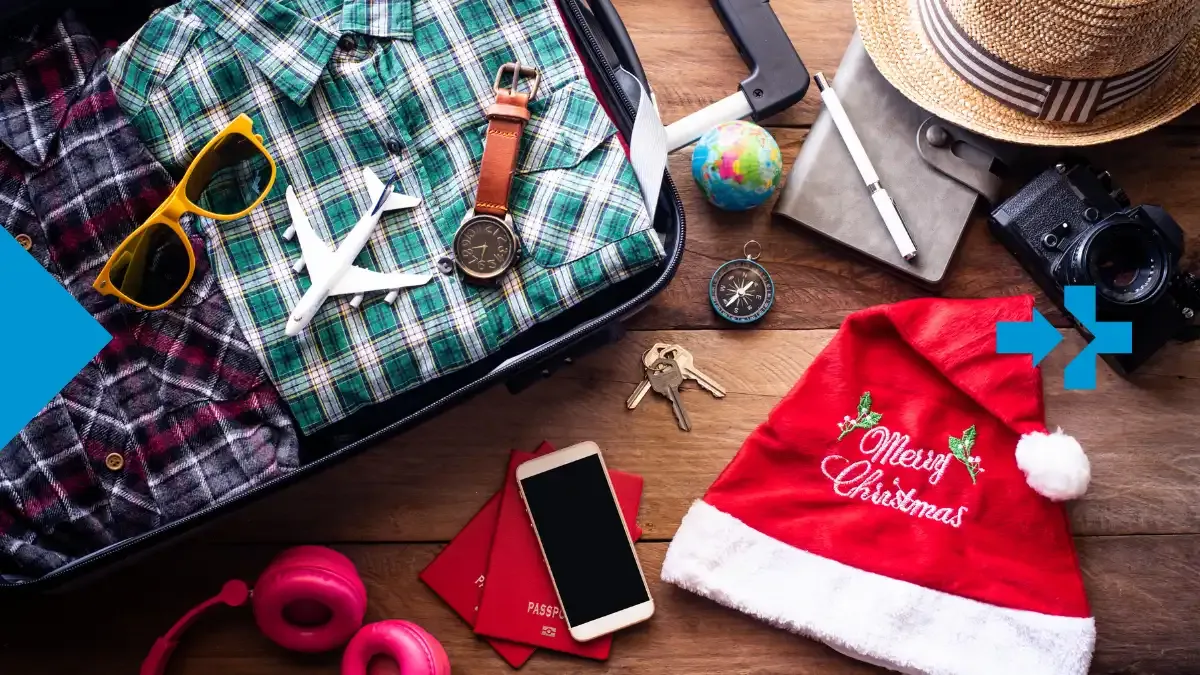 Reiseutensilien für die Feiertage, die zeigen, wie sendvalu Familien über Grenzen hinweg verbunden hält.